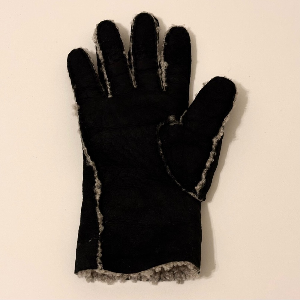 Portolano Women’s Black Sheepskin Shearling Fur Winter Gloves Size 7 - Picture 6 of 13